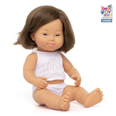 Baby Doll Caucasian Girl with Down Syndrome 38cm - Koko-Kamel.com